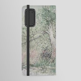 Backyard Watercolor Grey Scale Android Wallet Case