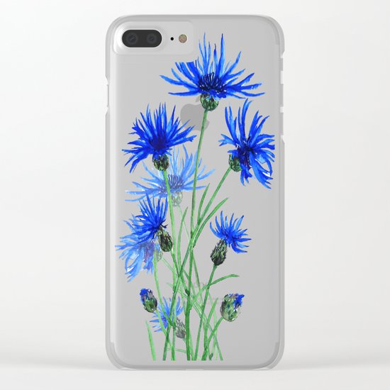blue cornflower Clear iPhone Case