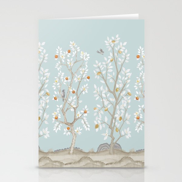 Citrus Grove Mural in Mist Stationery Cards