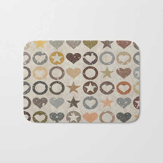stars and hearts Bath Mat