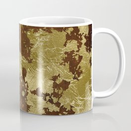 Brown Abstract Gold Flakes Mug