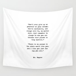 Mr. Rogers | Typewriter Style Quote Wall Tapestry