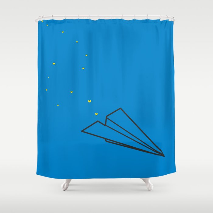 paper airplane Shower Curtain