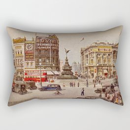 Vintage Piccadilly Circus London Rectangular Pillow