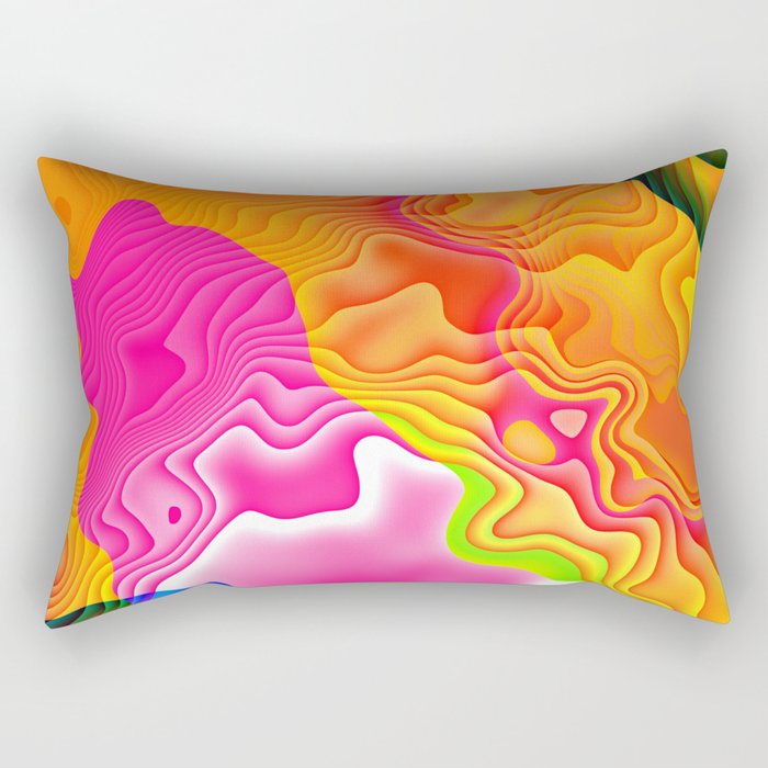 Vivid Neon shapes Rectangular Pillow