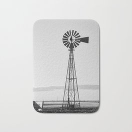 Windmill #blackandwhite Bath Mat