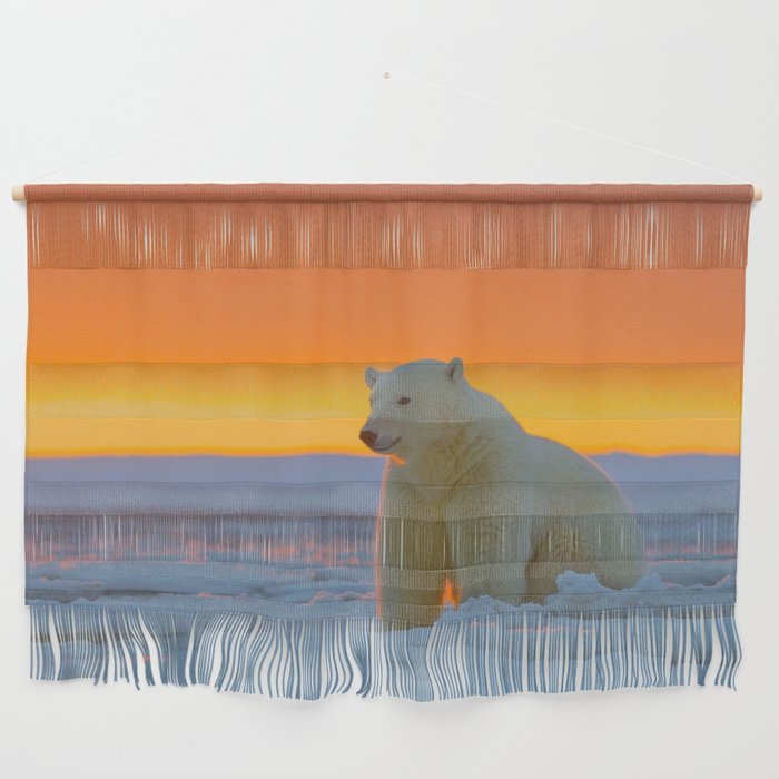 Sunset Polar Bear Wall Hanging