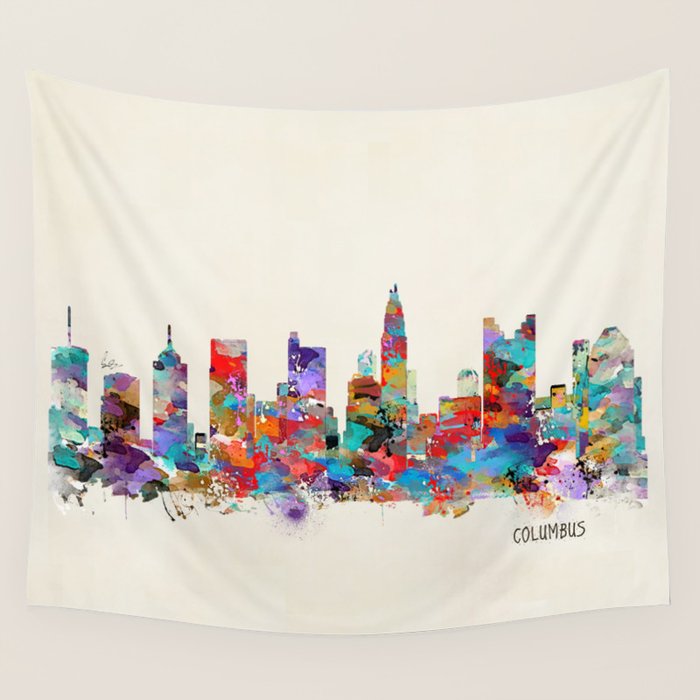 Columbus Ohio skyline Wall Tapestry by bri.buckley Society6