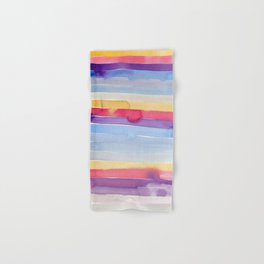 Watercolor Rainbow Stripes Hand & Bath Towel