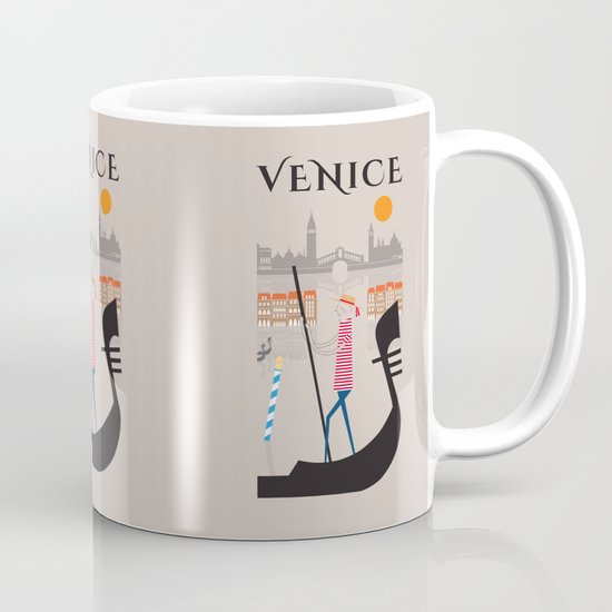 Venice - In the City - Retro Travel Poster Design Mug
