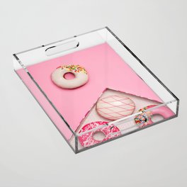 Pink Doughnut Dessert Acrylic Tray
