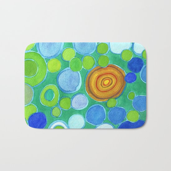 Stones under Water Bath Mat