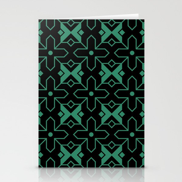 Antique seamless green background Islam cross star geometry Stationery Cards