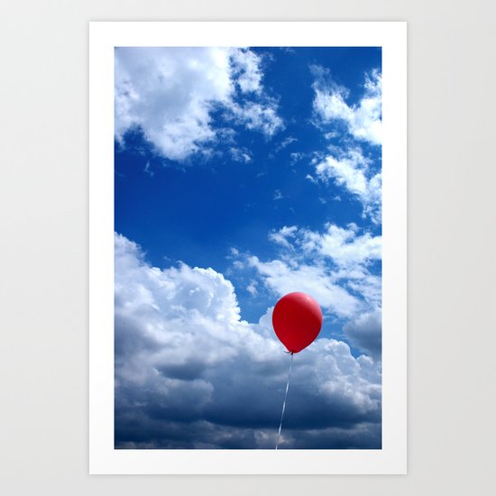 Red on Blue Art Print
