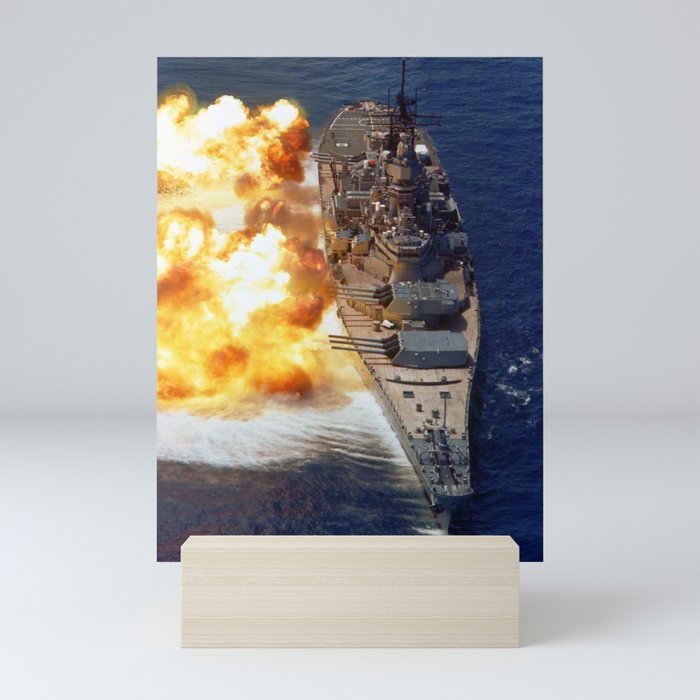 Battleship USS Iowa Broadside - 1984 Mini Art Print