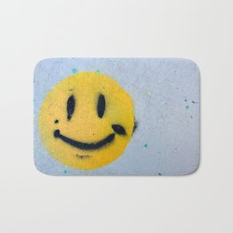 Smiley Face Spray Paint Bath Mat