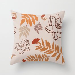 Flowers and leaves Throw Pillow