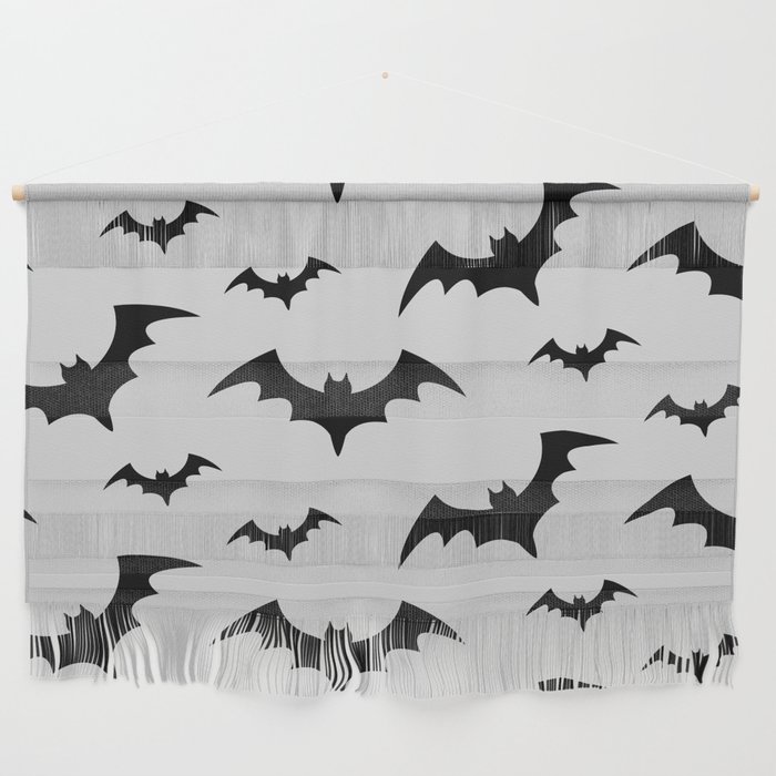 Halloween Bats Grey & Black Wall Hanging