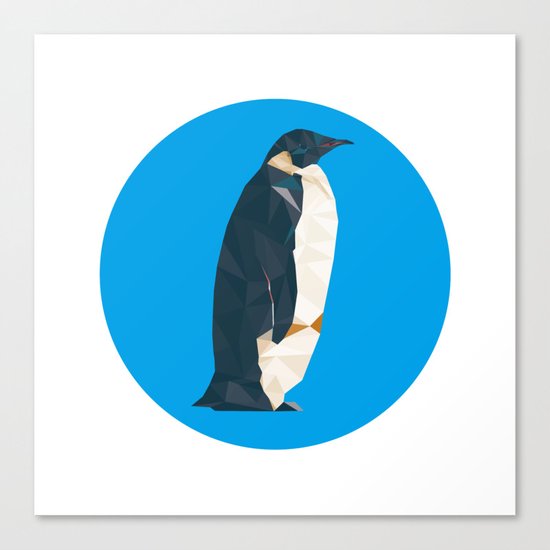 cyan penguin Canvas Print