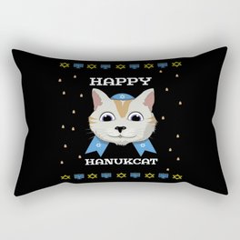 Hanukcat Cat Menorah Happy Hanukkah 2021 Rectangular Pillow