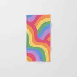 PRIDE Flag Rainbow Retro Swirls III Hand & Bath Towel