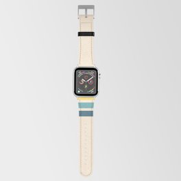 Takaakira - Classic Rainbow Retro Stripes Apple Watch Band | Lines, 90S, Classic, 70S, Graphic Design, Beige, Simple, Stripe, Graphicdesign, Retro 