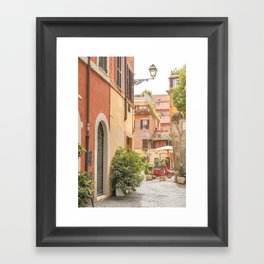 Street In Rome Photo | Travel Photography In Italy Art Print | Colorful Trastevere Houses Framed Art Print