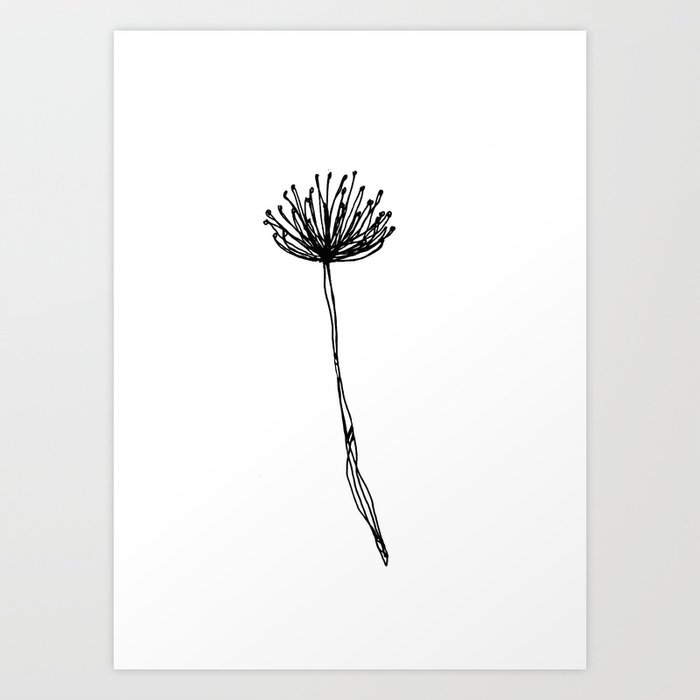 Simple Flower Outline Print - Continuous Line Art Art ...