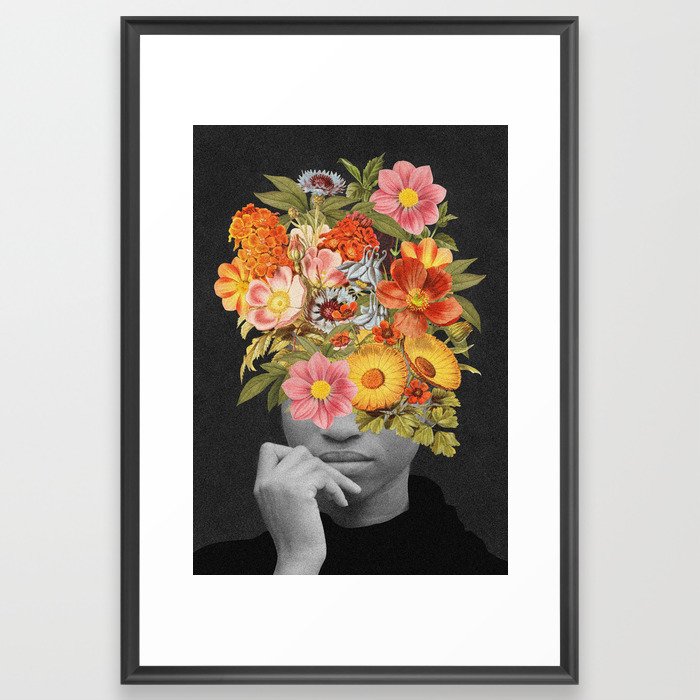 Colorful vintage bouquet Framed Art Print