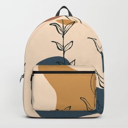 Minimalist botanicals in abstract geometric background Backpack