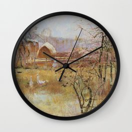 The Farm by Charles Conder Wall Clock