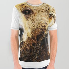 Beautiful Brown Bear Art - Stare All Over Graphic Tee