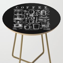 Coffee Drinker Lover Caffeine Addict Vintage Patent Print Side Table