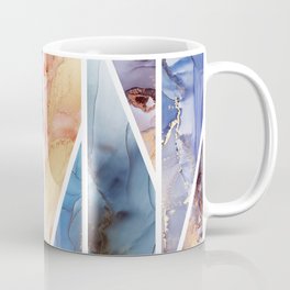 Collage with abstract hand painted alcohol ink texture Coffee Mug