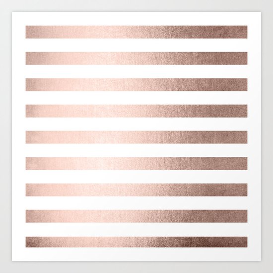 Simply Striped Moon Dust Bronze Art Print