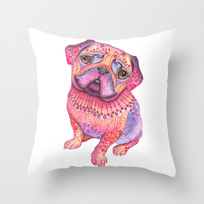 Pugberry Throw Pillow