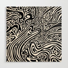 Psychedelic abstract art. Digital Illustration background. Wood Wall Art