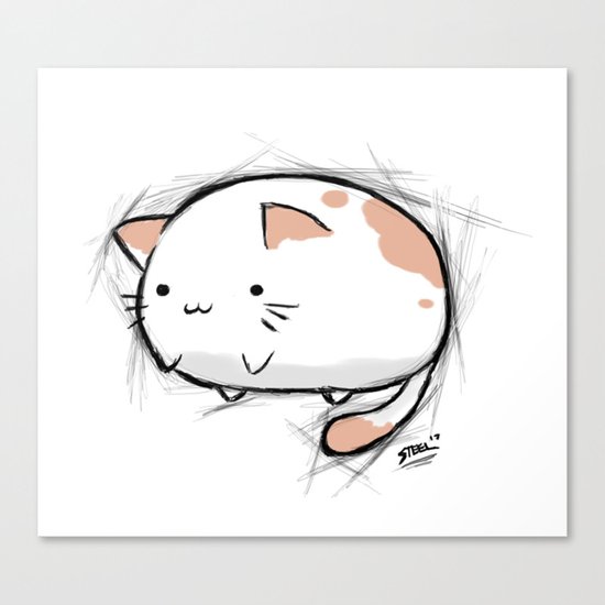 Fat Kawaii Cat Canvas Print