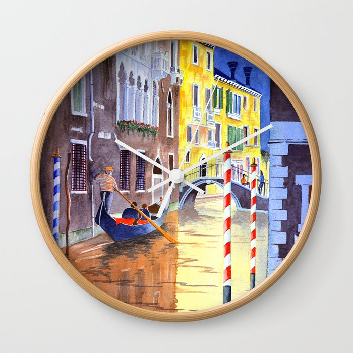 Reflections Of Venice Italy Wall Clock