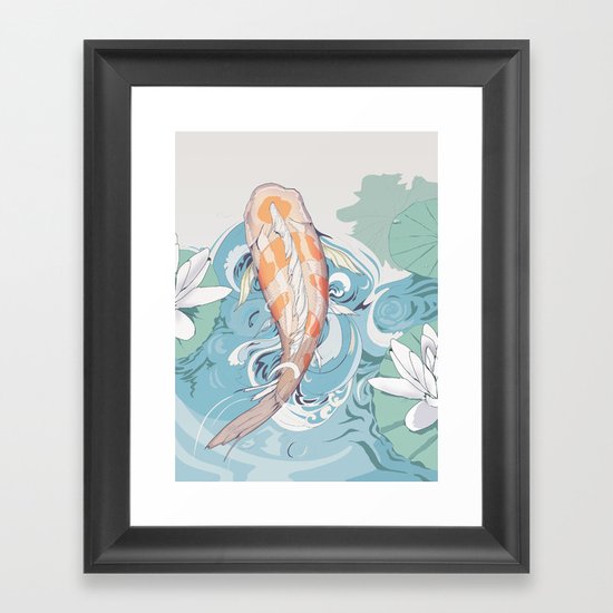 Koi Passing Through Framed Art Print
