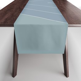 Izza - Gray Blue Geometric Triangle Minimalistic Art Design Table Runner