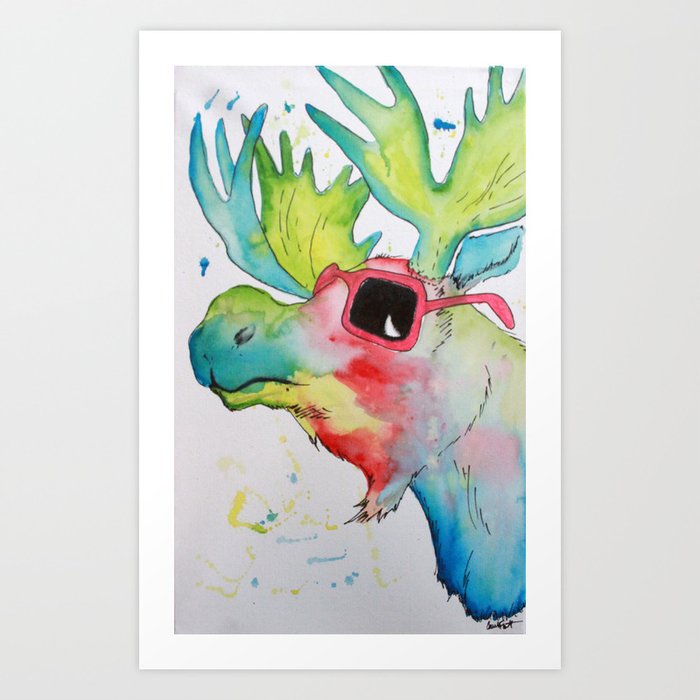 Cool Moose Art Print By Bettyfurry Society6