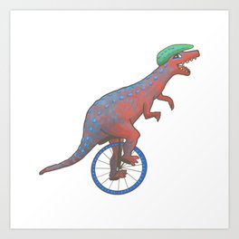 Keep on Pedaling, Fancy T-Rex! Art Print