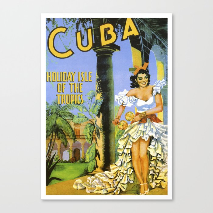 Cuba Vintage Travel Canvas Print