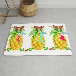 holiday pineapples Rug