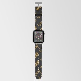 Dog Woof Quotes Black Yellow Gold Apple Watch Band