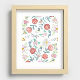 Floral Watercolor Pattern  Recessed Framed Print
