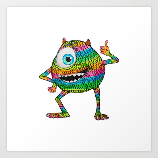 Mike Wazowski fan art by Luna Portnoi Art Print