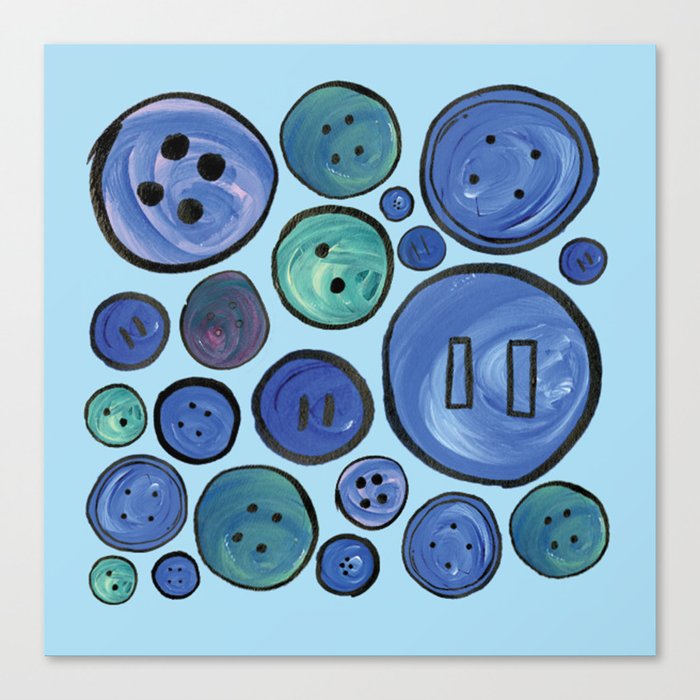 Blue Buttons Canvas Print