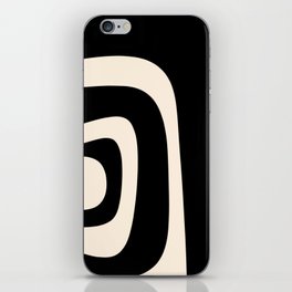 Tiki Minimalist Mid-Century Modern Abstract Pattern Black and Almond Cream iPhone Skin